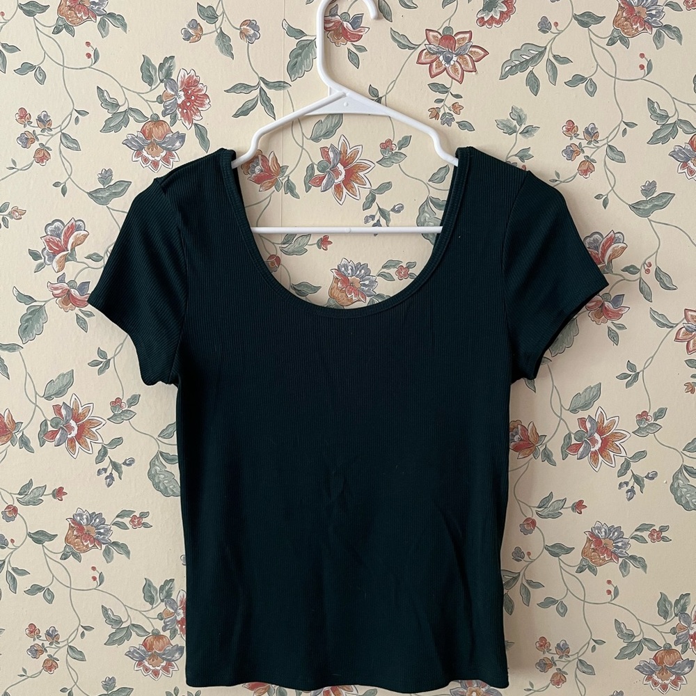 Emerald Green Ribbed Women's Top